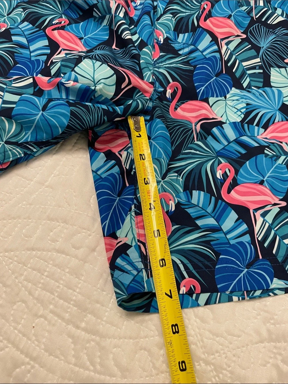 NWOT Member’s Mark Men’s Resort Swim Trunks Medium Tropical Flamingo Pattern